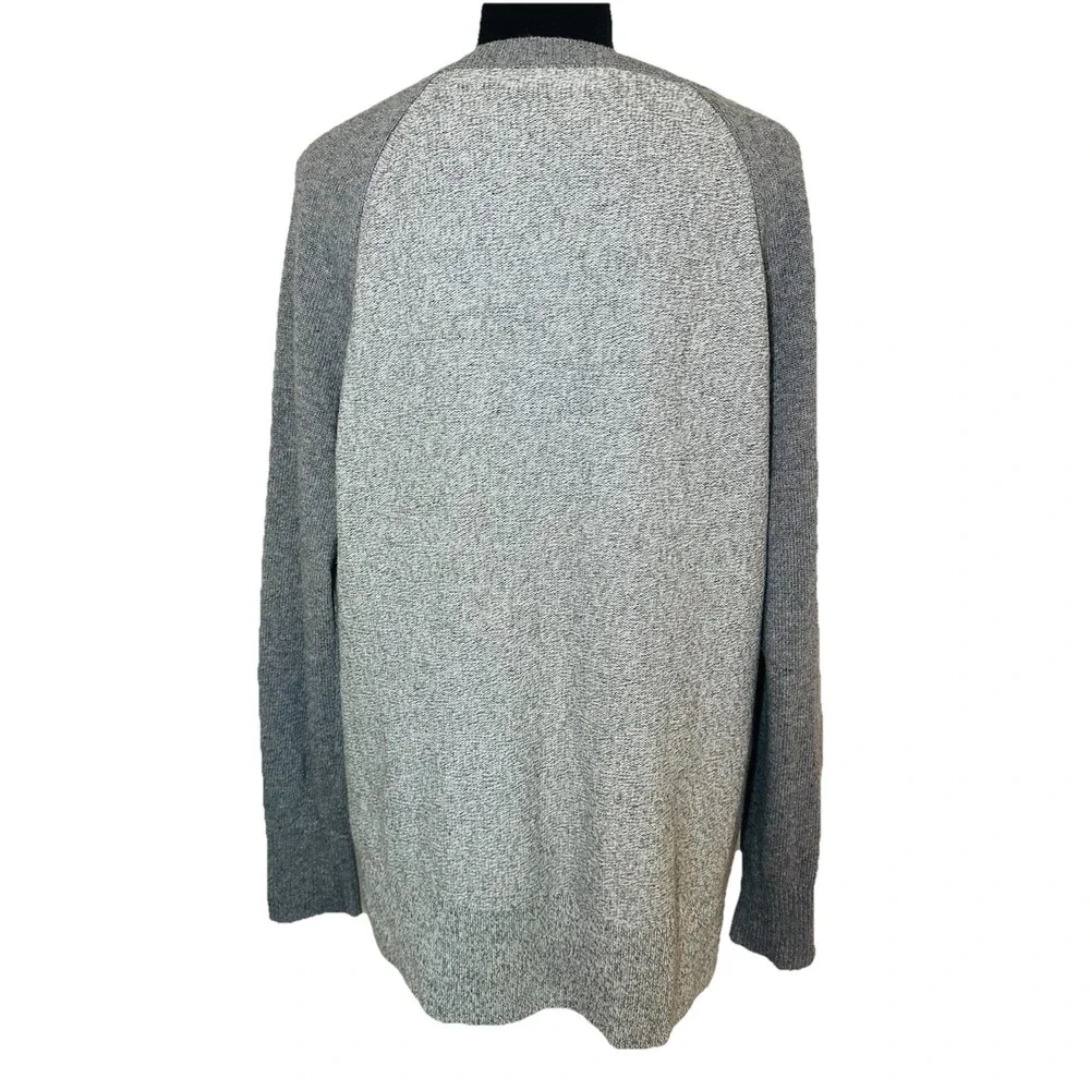 Banana Republic Women's Merino Wool Blend Gray Zipper Raglan Sweater‎ LARGE